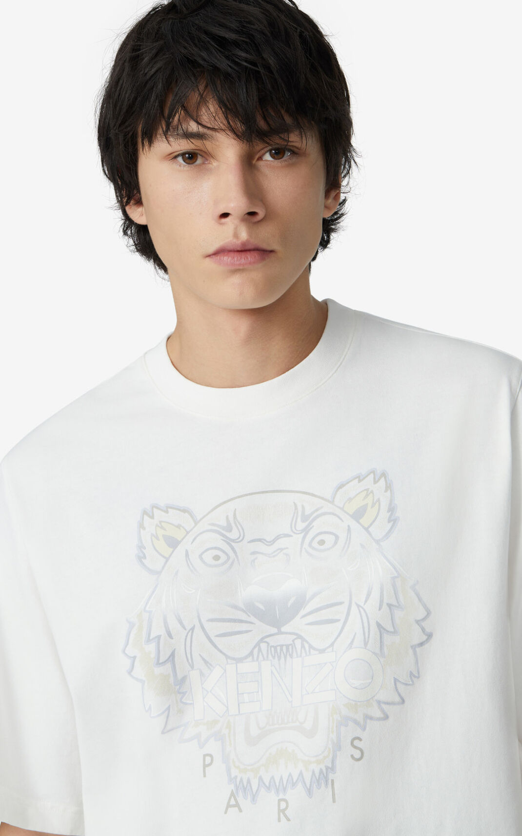 Kenzo Gradient Tiger T Shirt White For Mens 6785GZFIL